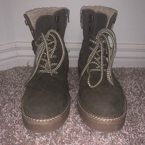 Lace Up Sherpa Bootie